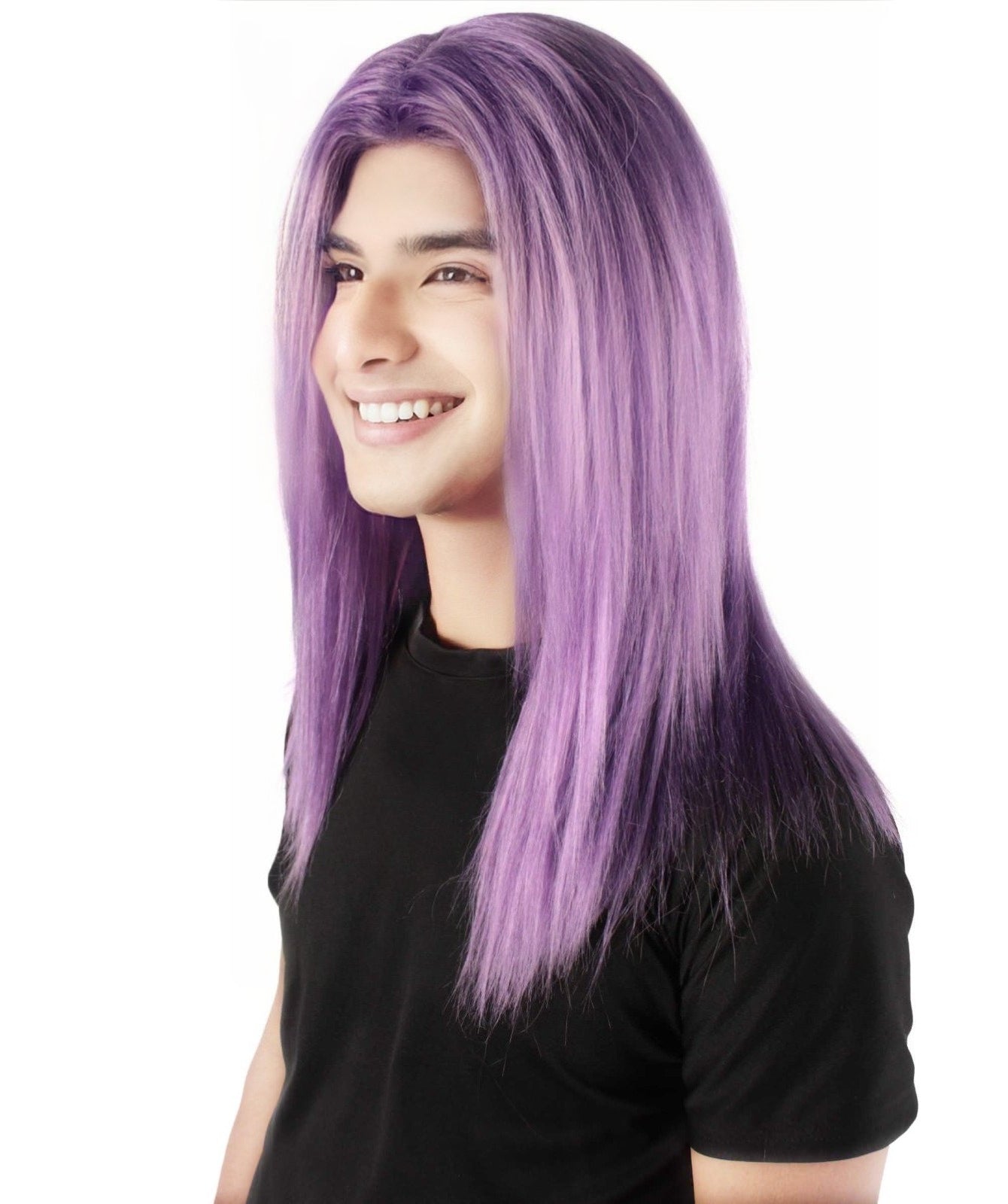 Rainbow Rapper | Multiple color Straight Medium Length Music Icon Wig | Premium Halloween Wig