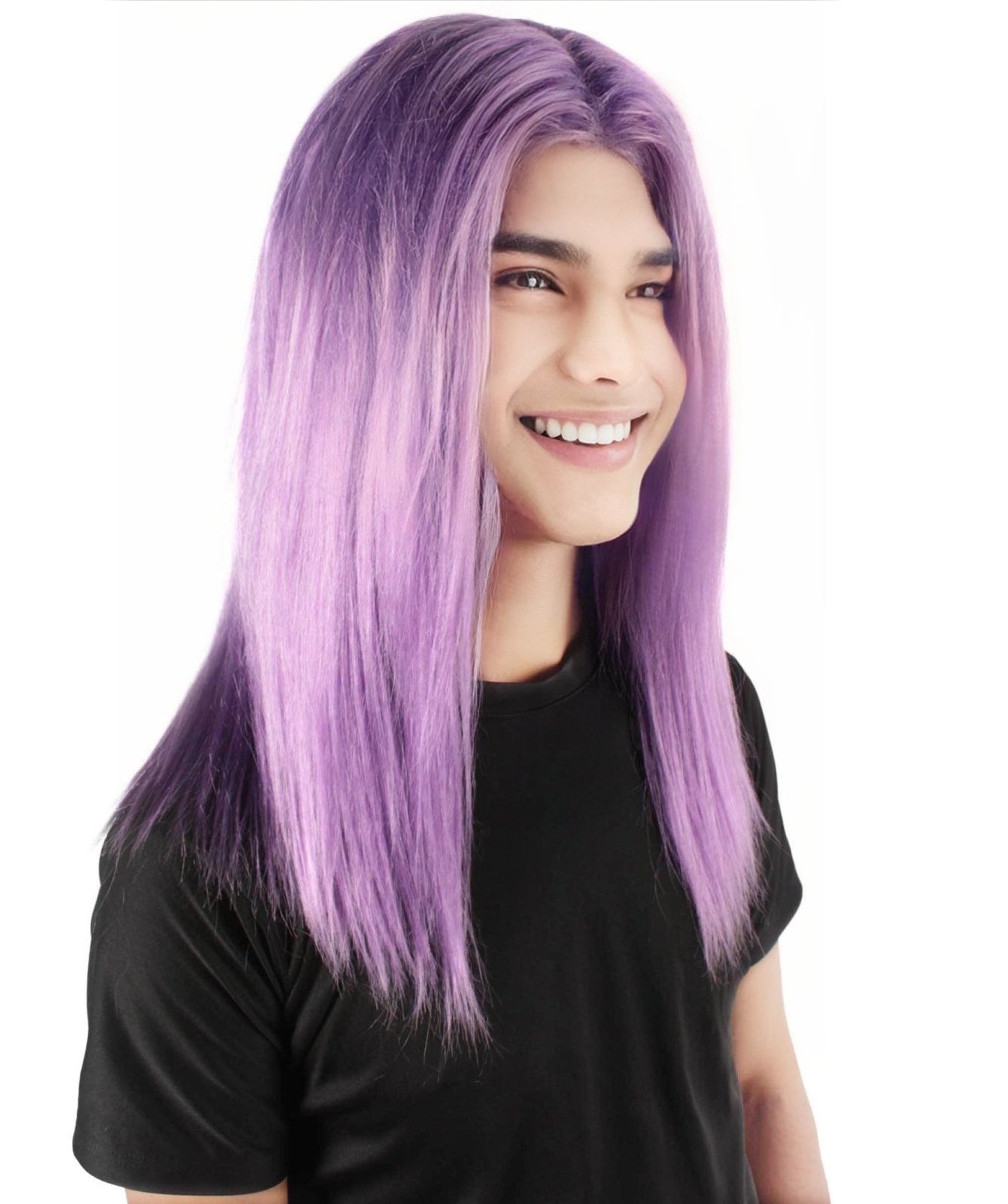 Rainbow Rapper | Multiple color Straight Medium Length Music Icon Wig | Premium Halloween Wig