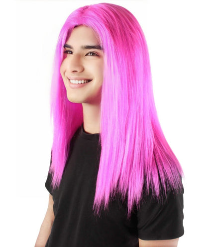 Rainbow Rapper | Multiple color Straight Medium Length Music Icon Wig | Premium Halloween Wig