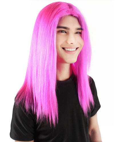 Rainbow Rapper | Multiple color Straight Medium Length Music Icon Wig | Premium Halloween Wig