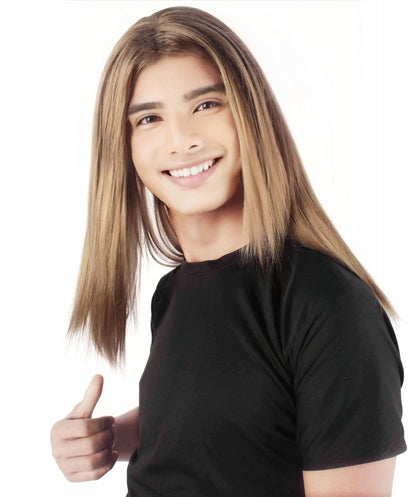Rainbow Rapper | Multiple color Straight Medium Length Music Icon Wig | Premium Halloween Wig