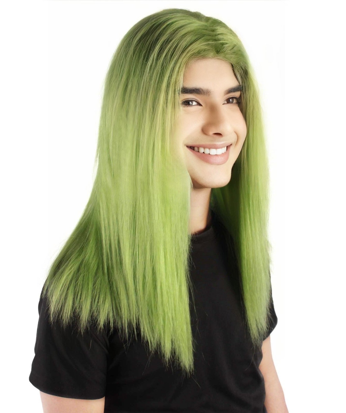 Rainbow Rapper | Multiple color Straight Medium Length Music Icon Wig | Premium Halloween Wig
