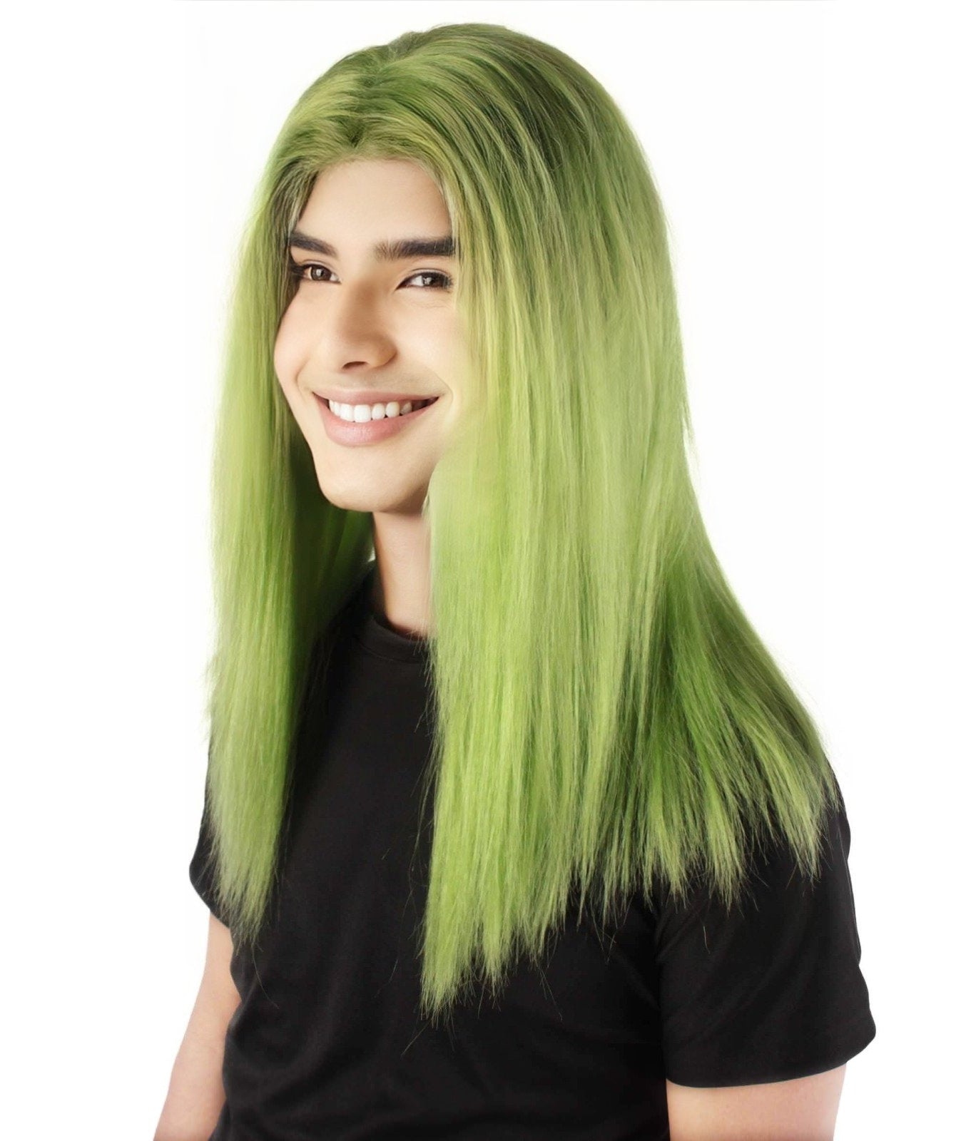 Rainbow Rapper | Multiple color Straight Medium Length Music Icon Wig | Premium Halloween Wig