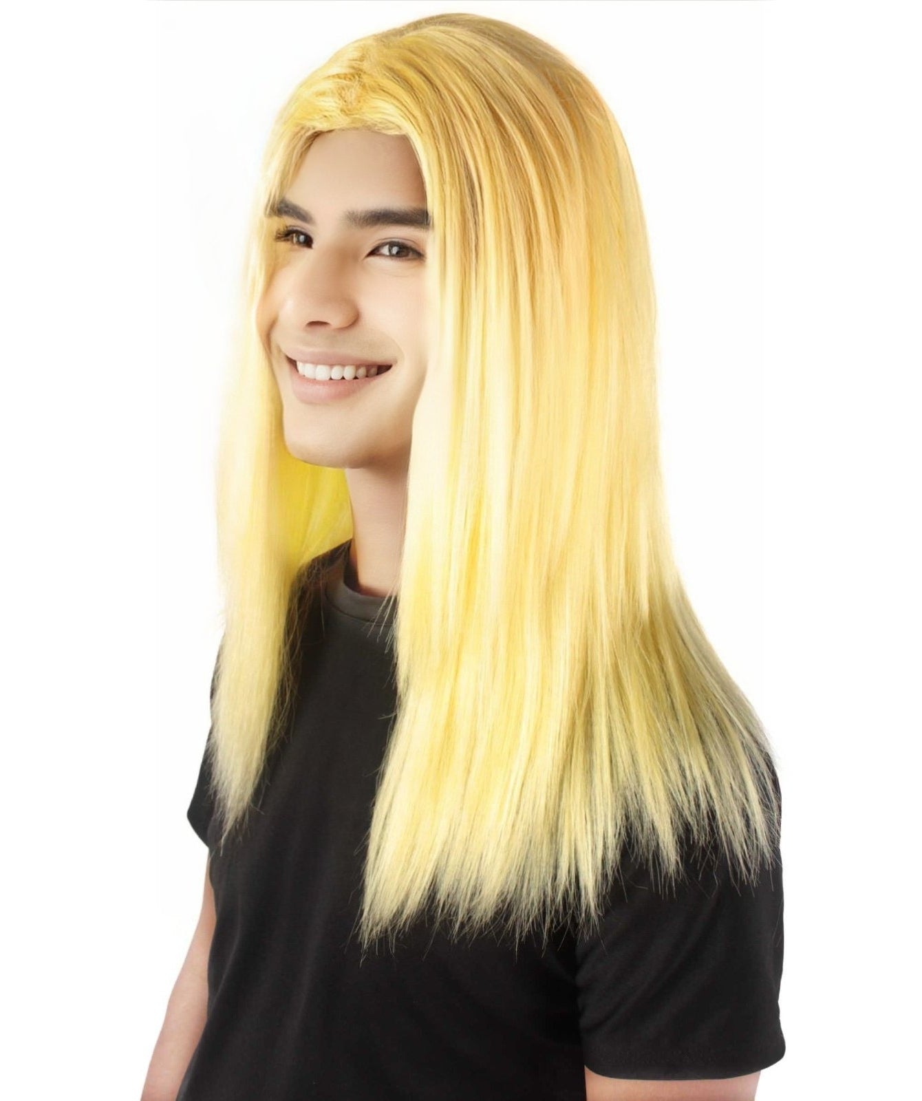 Rainbow Rapper | Multiple color Straight Medium Length Music Icon Wig | Premium Halloween Wig