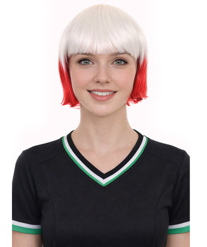 Poland Flag Bob White and Red Wig