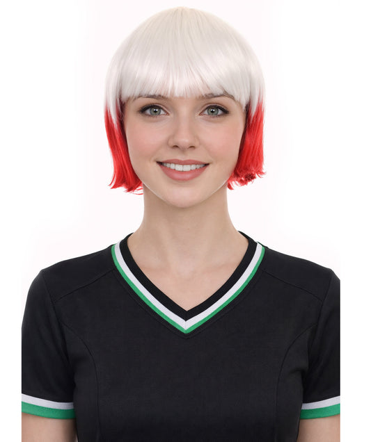 Poland Flag Bob White and Red Wig