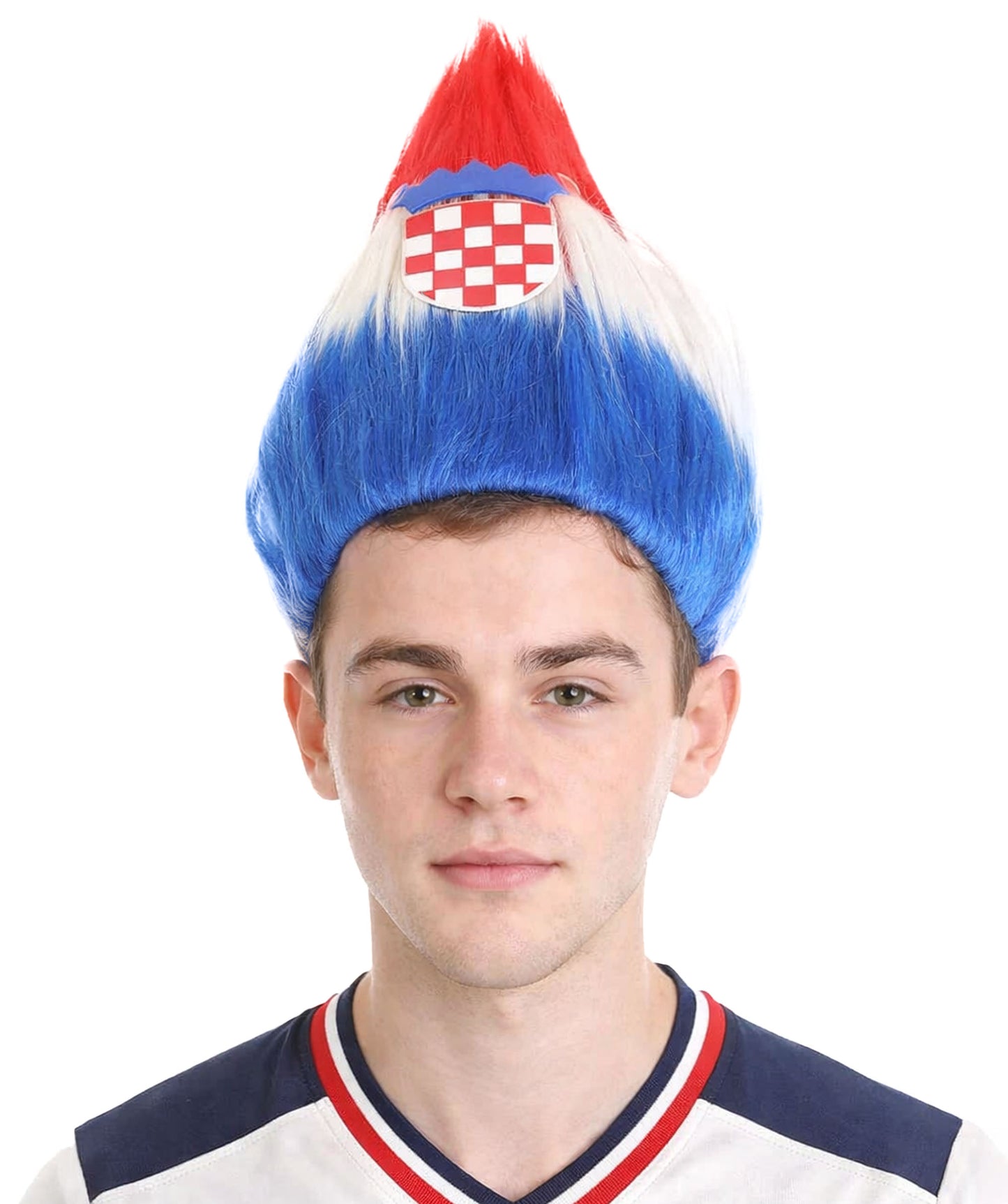 Croatia Flag Troll Multicolor Wig