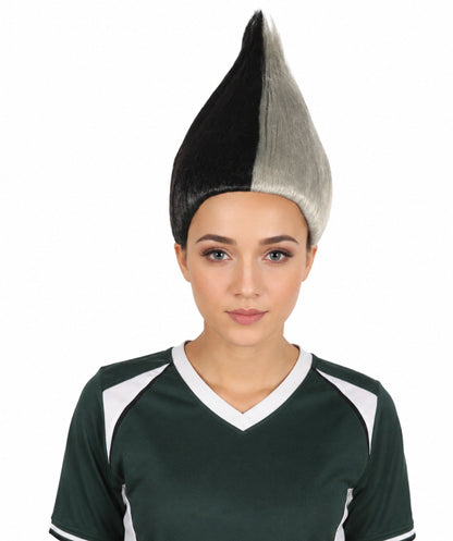 Adult Unisex Two Tone Black and White Troll Wig