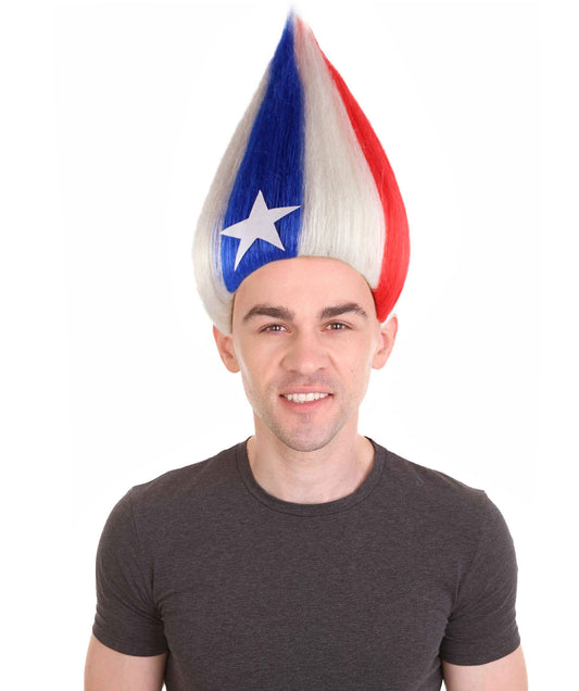 USA Flag Troll Multicolor Wig