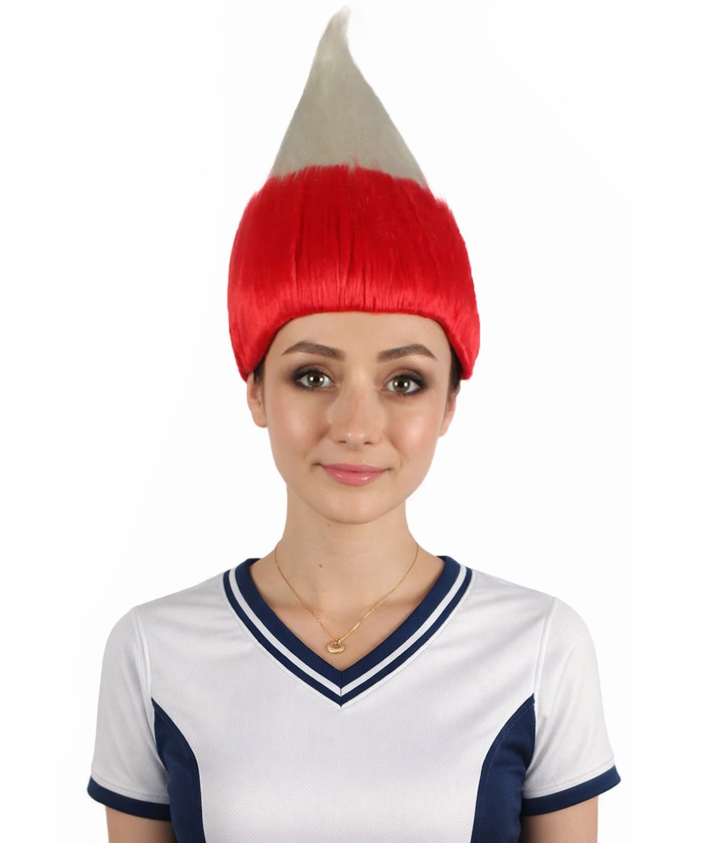 Poland Flag Troll White and Red Wig