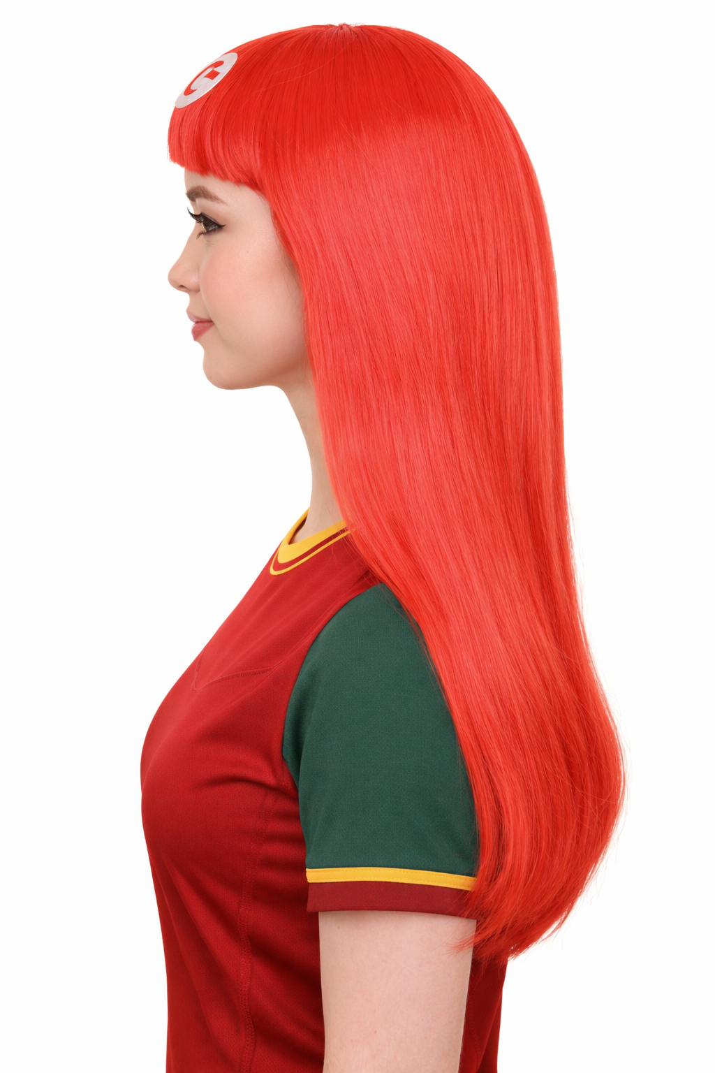 Tunisia Flag  Long Bob  Red and White Wig