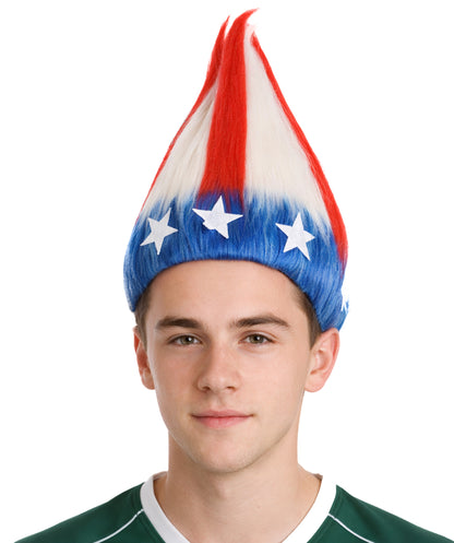 American Stripes Troll Multicolor Wig