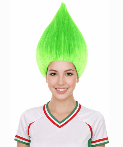 Unisex Santa's helper Neon Green Troll Wig