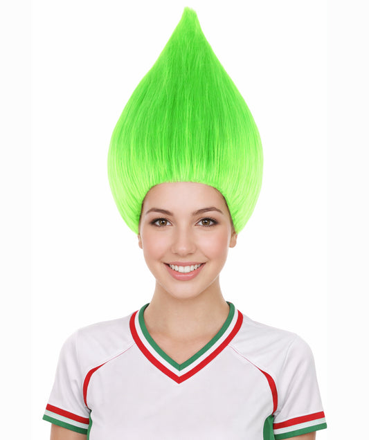 Unisex Santa's helper Neon Green Troll Wig
