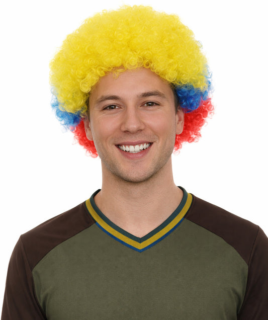 Colombia Flag Afro Multicolor Wig