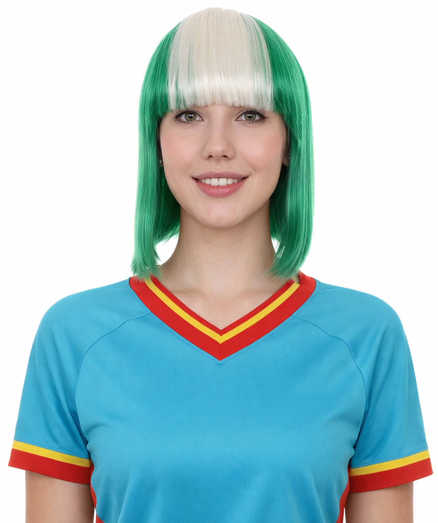 Nigeria Flag Bob Green and White Wig