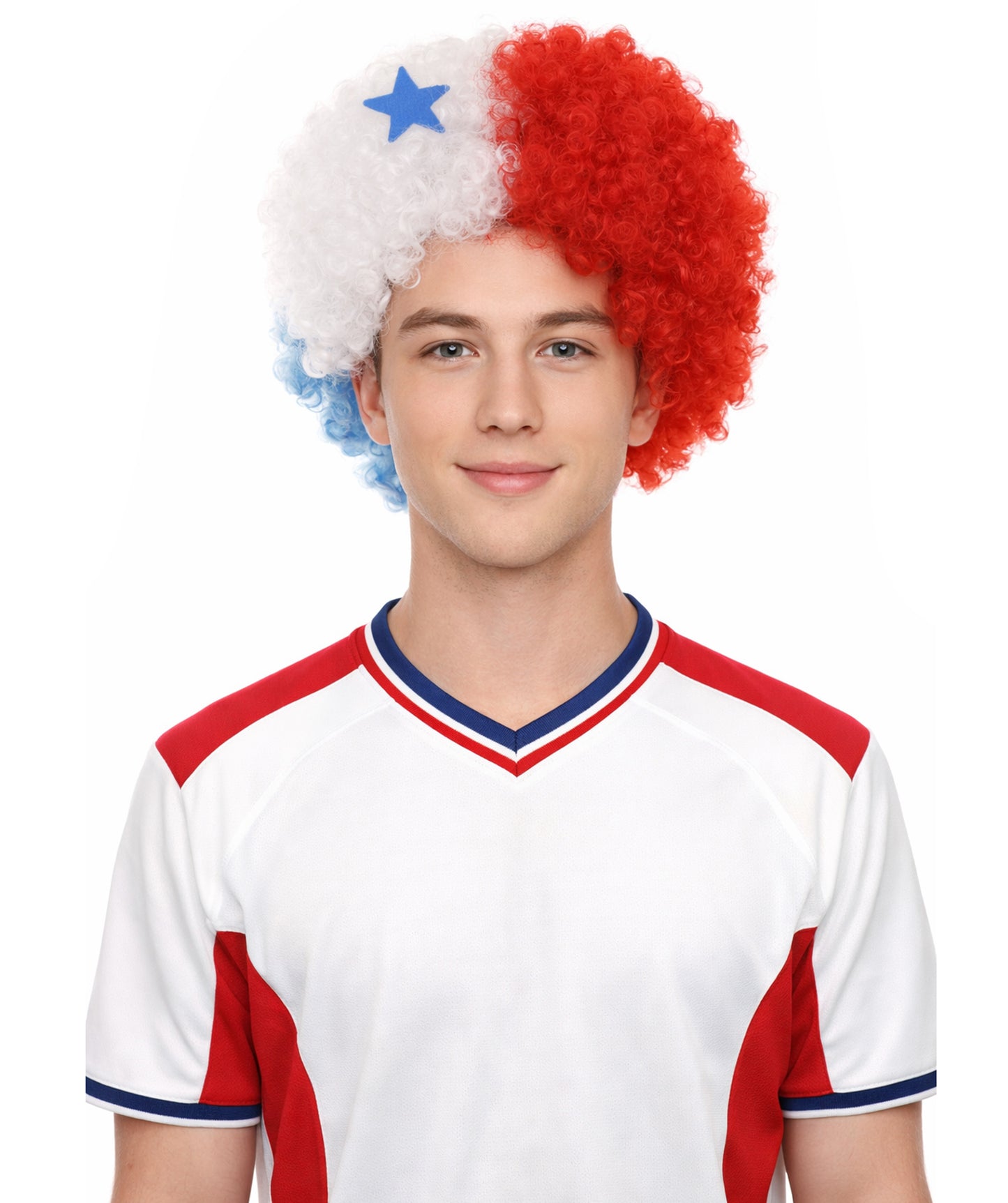 Panama Flag Afro Multicolor Wig