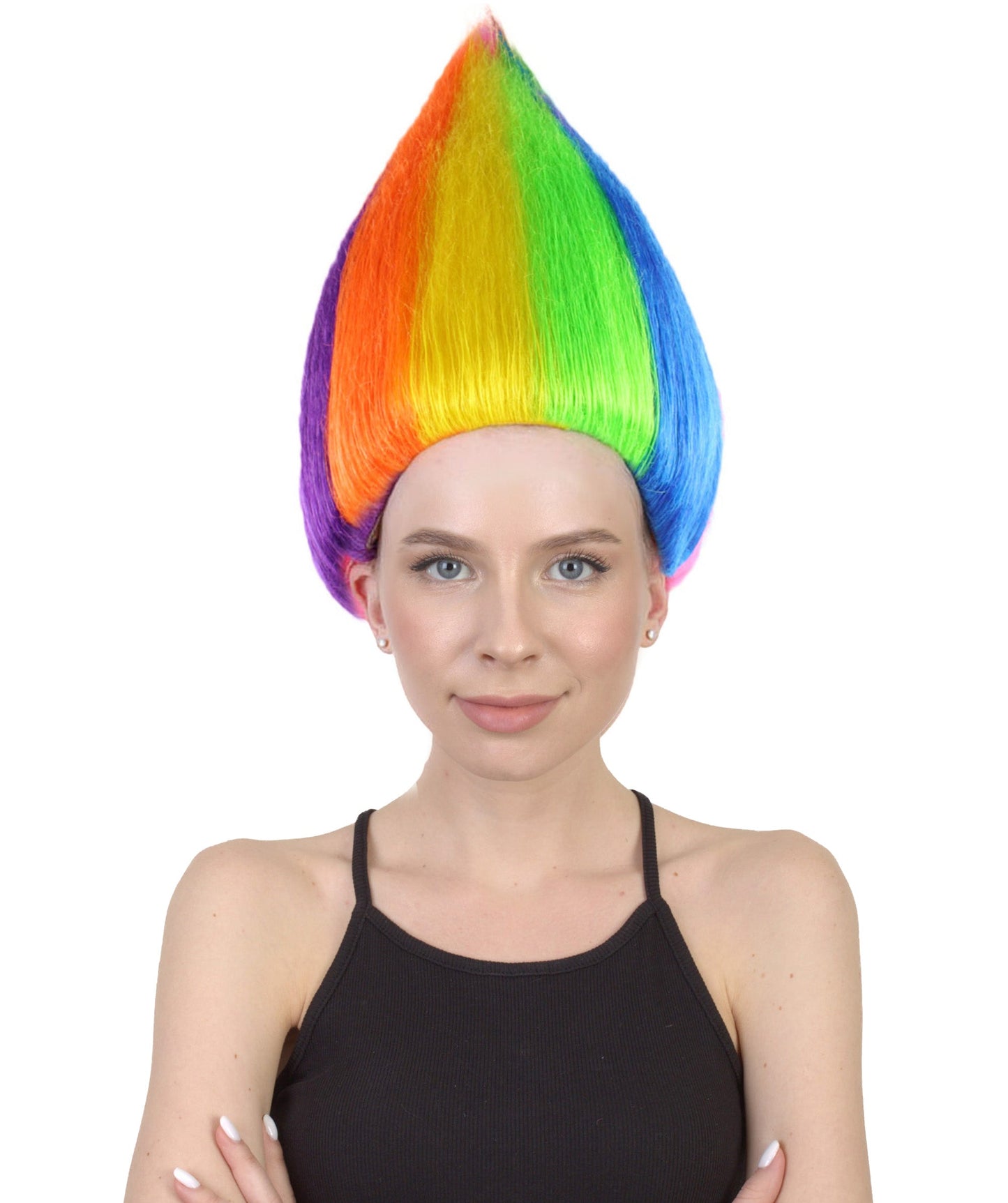 Rainbow Colors Straight Trolls Wig Halloween Cosplay Party Fancy Dress HW-1348 | HPO