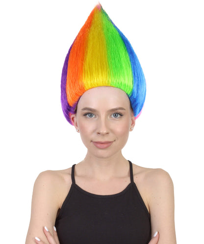 Rainbow Colors Straight Trolls Wig Halloween Cosplay Party Fancy Dress HW-1348 | HPO