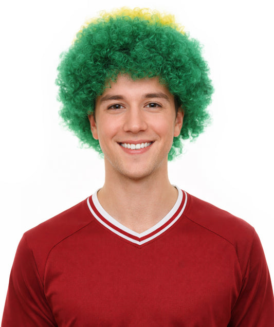 Brazil Flag Flag Afro Multicolor Wig