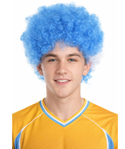 Honduras Flag Afro Blue and White Wig