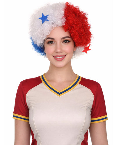 Panama Flag Afro Multicolor Wig