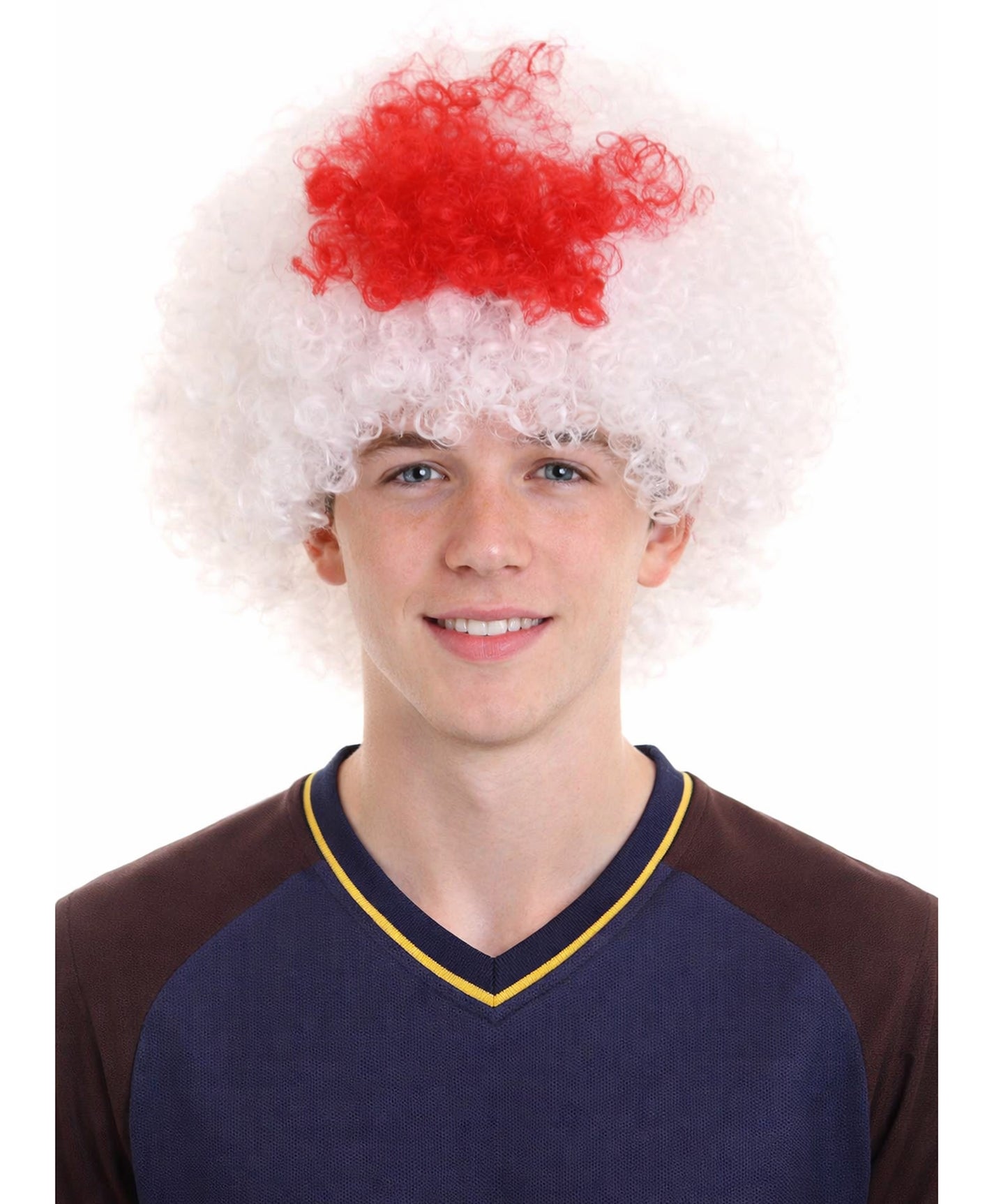Japan Flag Afro Red and White Wig