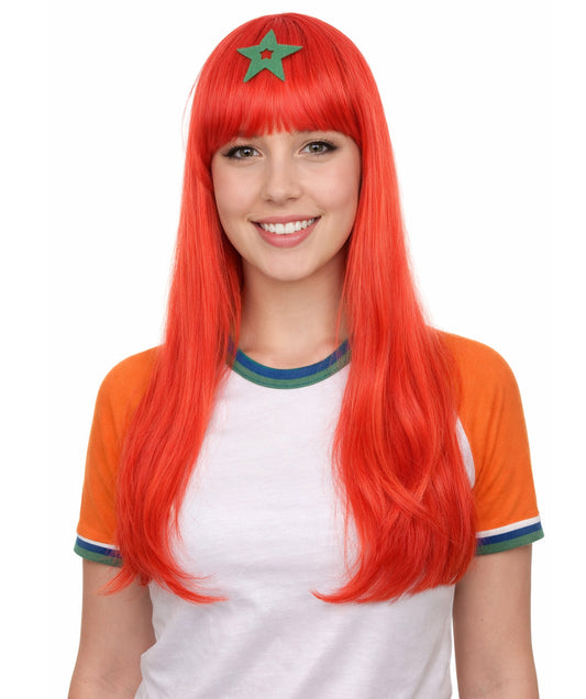 Morocco Flag Sports Long Bob Red and Green Wig