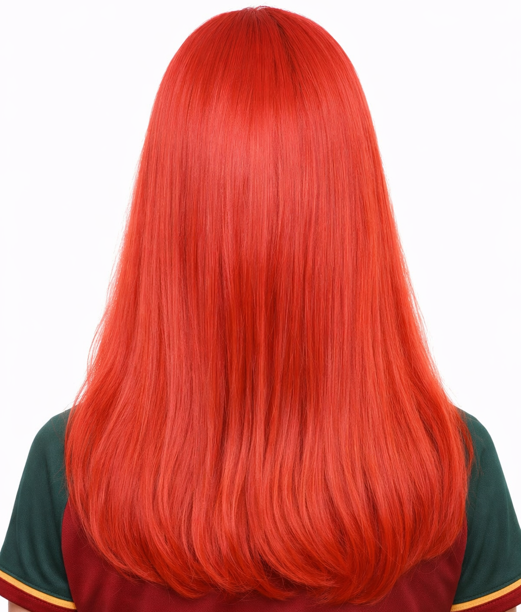 Tunisia Flag  Long Bob  Red and White Wig