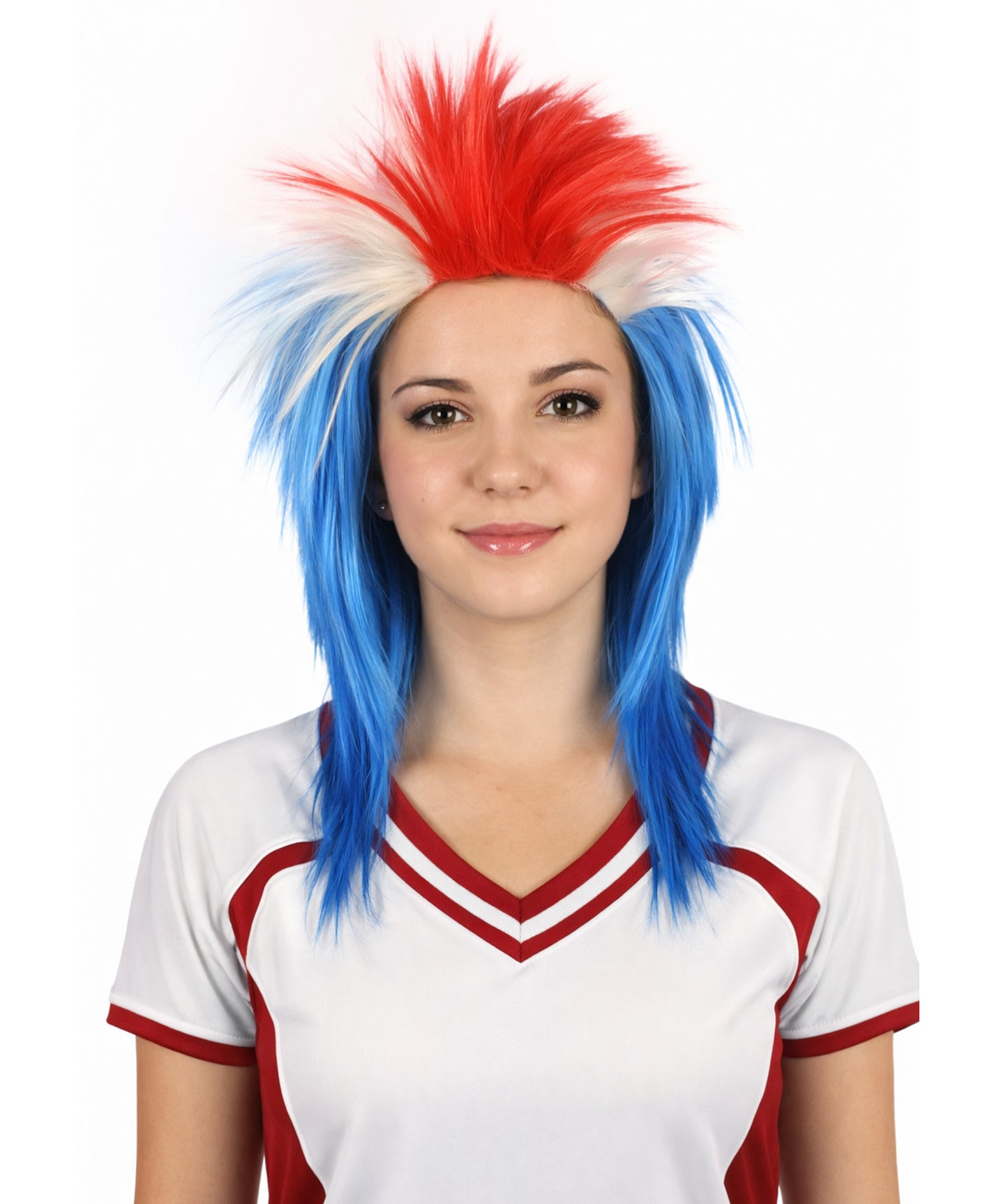 Iceland Flag 80's Mullet Multicolor Wig