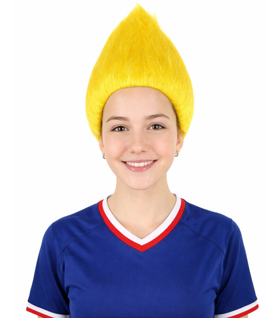 Unisex Yellow Color Troll Wig  I Ideal for Halloween I Flame-Retardant Synthetic Fiber Hair