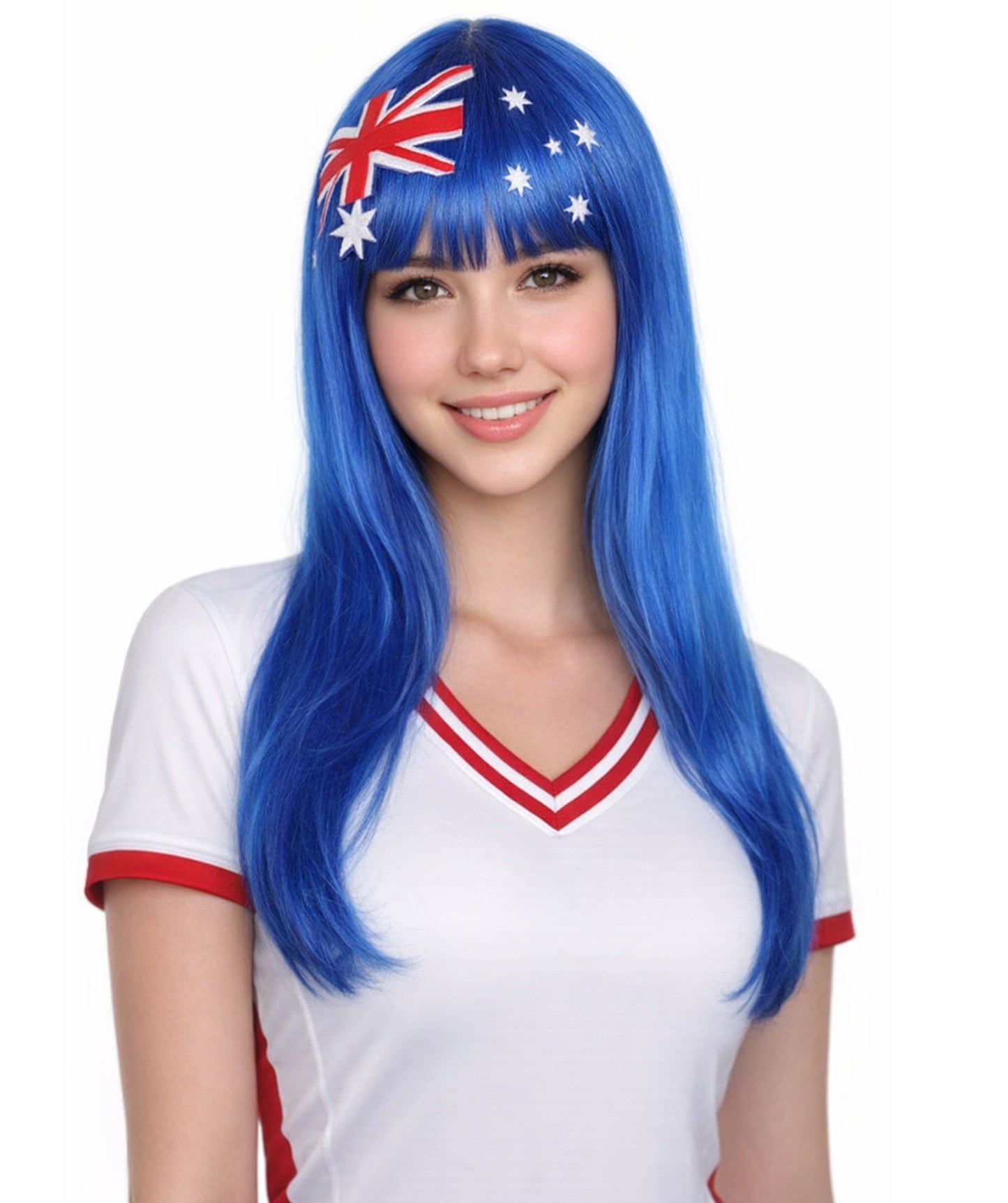 Australian Flag Long Bob Multicolor Wig