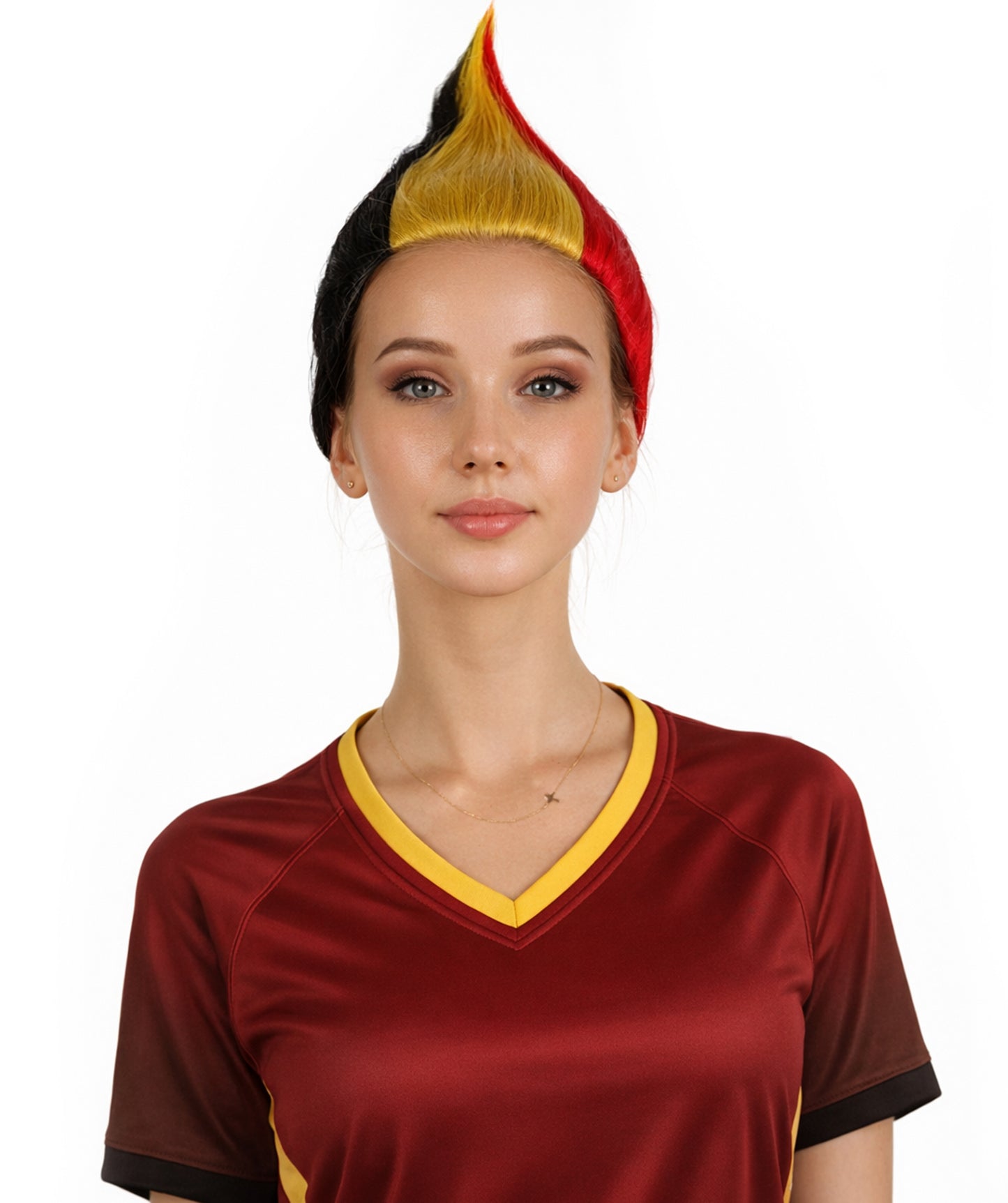 Belgium Flag Troll Multicolor Wig