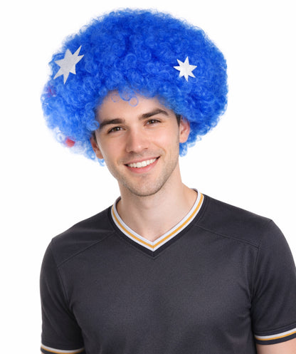Australia Flag Afro Multicolor Wig