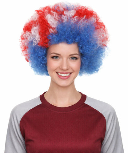 Iceland Flag Sport Afro Multicolor Wig