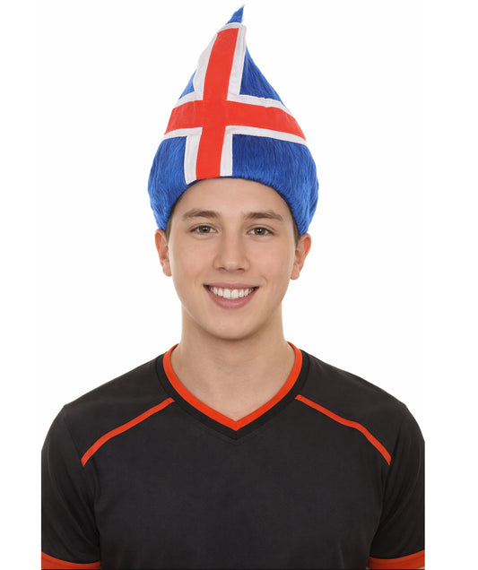Iceland Flag Troll Multicolor Wig