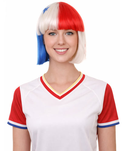 Panama Flag Bob Multicolor Wig
