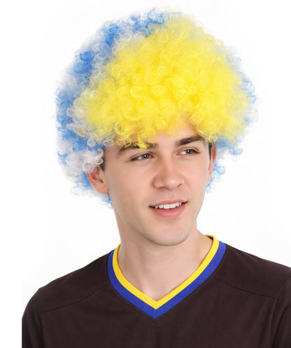 Uruguay Flag Afro Multicolor Wig