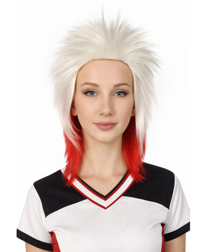 Poland Flag 80's Mullet White and Red Wig