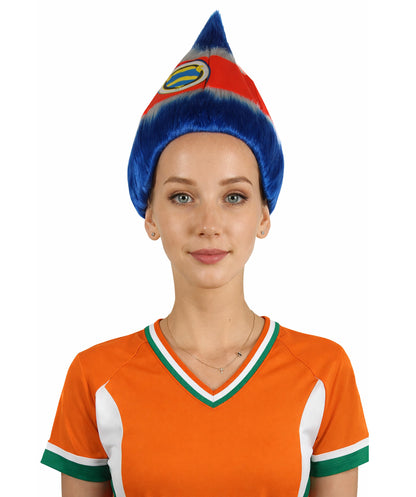 Costa Rica Flag Troll Multicolor Wig