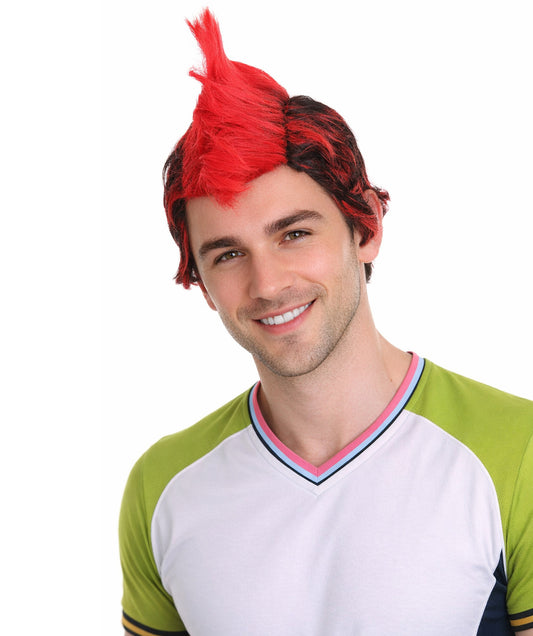 Albania Flag Mohawk Red and Black Wig