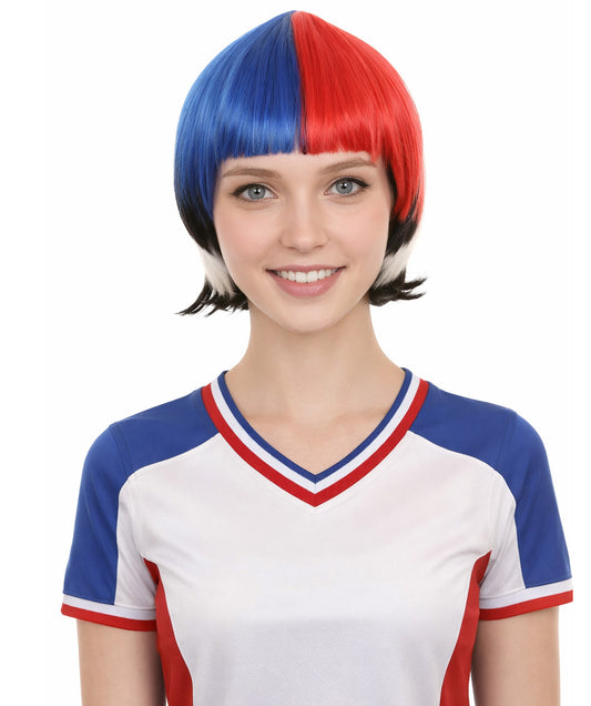 South Korean Flag Bob Multicolor Wig