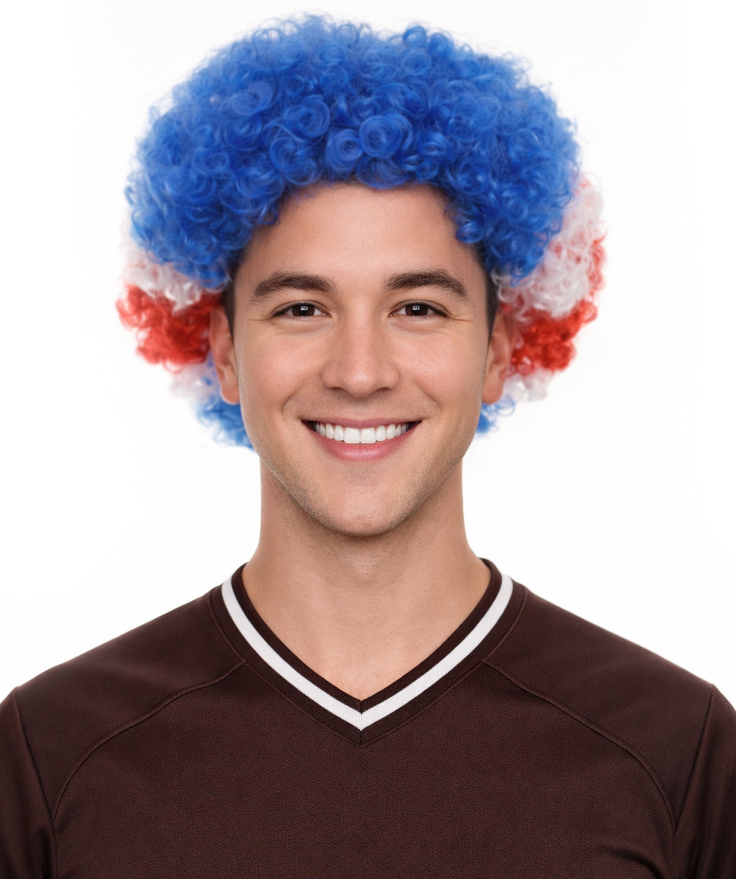 Costa Rica Flag Afro Multicolor Wig
