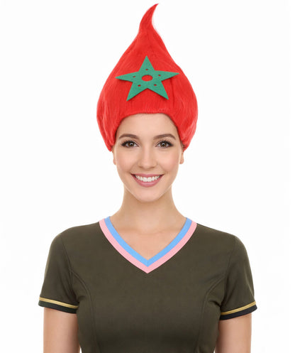 Morocco Flag Troll Red and Green Wig