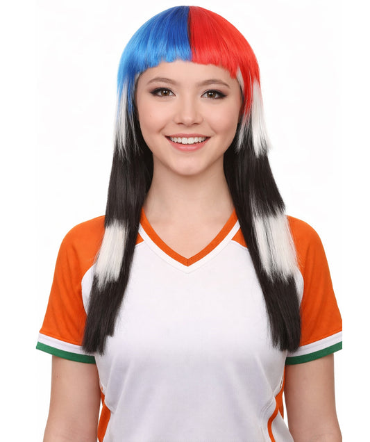 South Korea Flag Bob Multicolor Wig