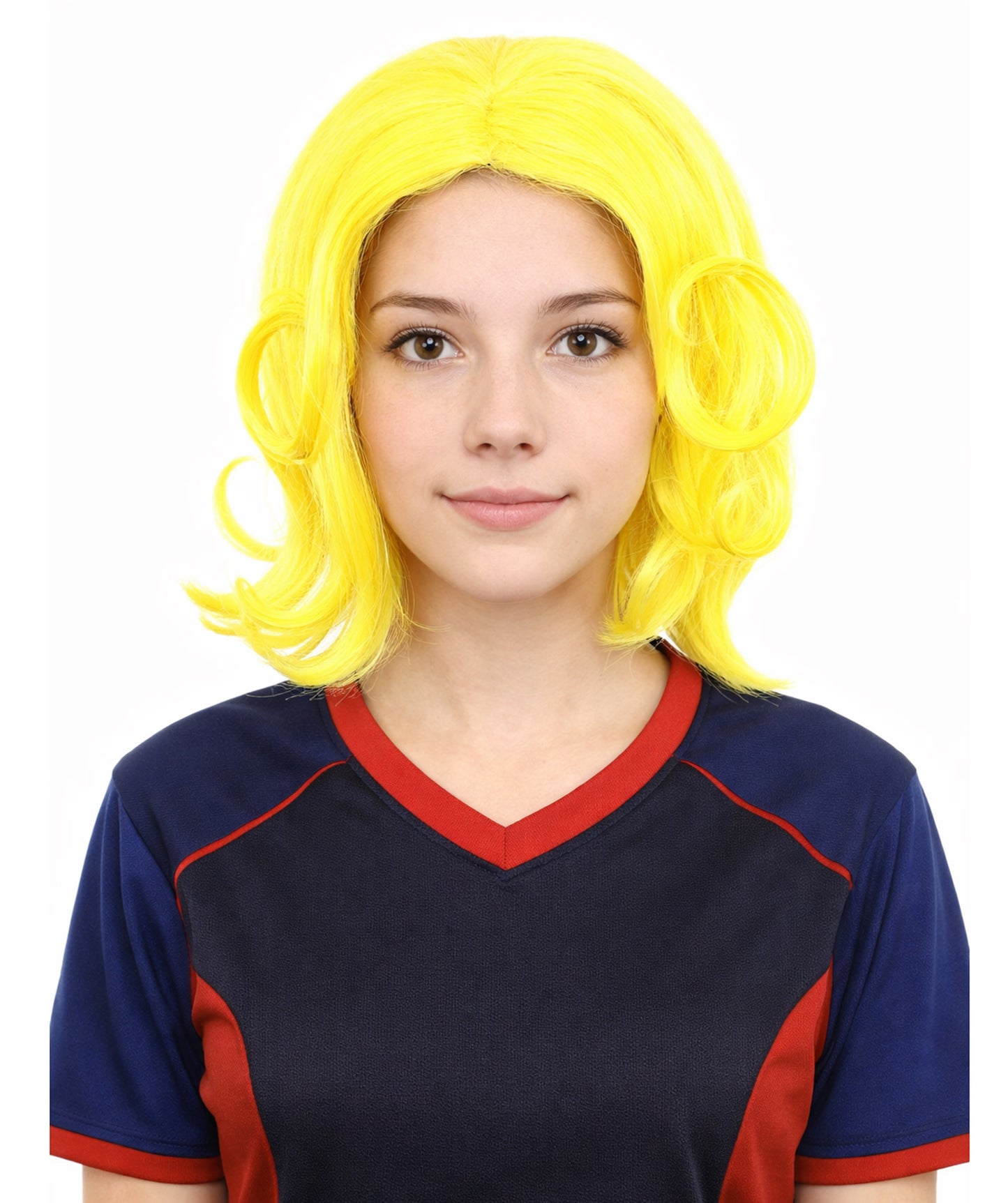 Women's Wavy Bright Yellow Wig | Vibrant Synthetic Medium Hairstyle for Cosplay, Festivals, Stage Shows,  Parties & Photoshoots