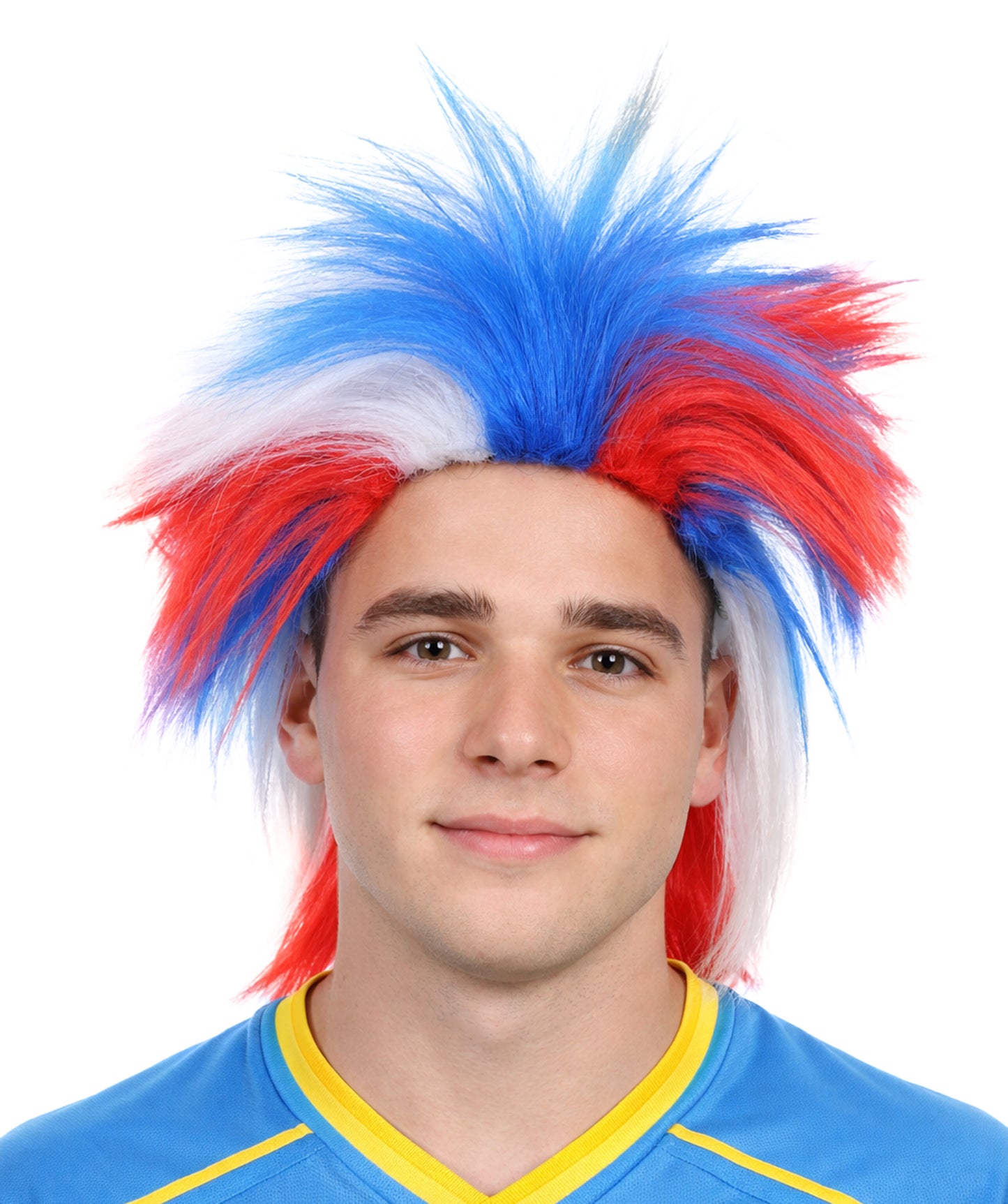 Adult Mens Patriotic Crazy Wig | Celebrity Wig | Premium Breathable Capless Cap
