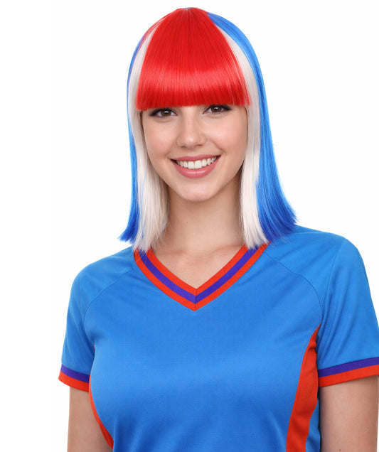 Iceland Flag Bob Multicolor Wig