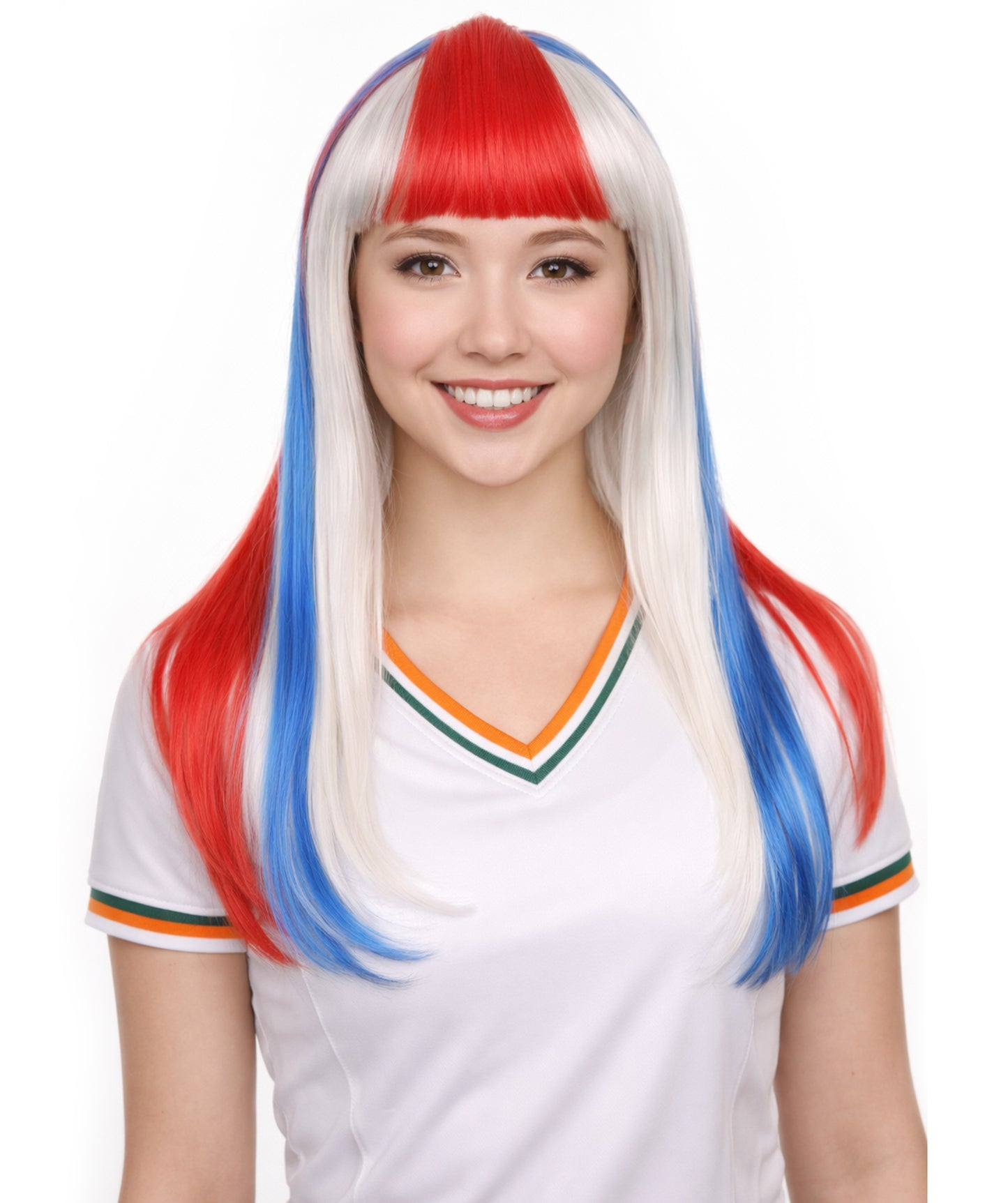 Costa Rica Flag Bob Multicolor Wig