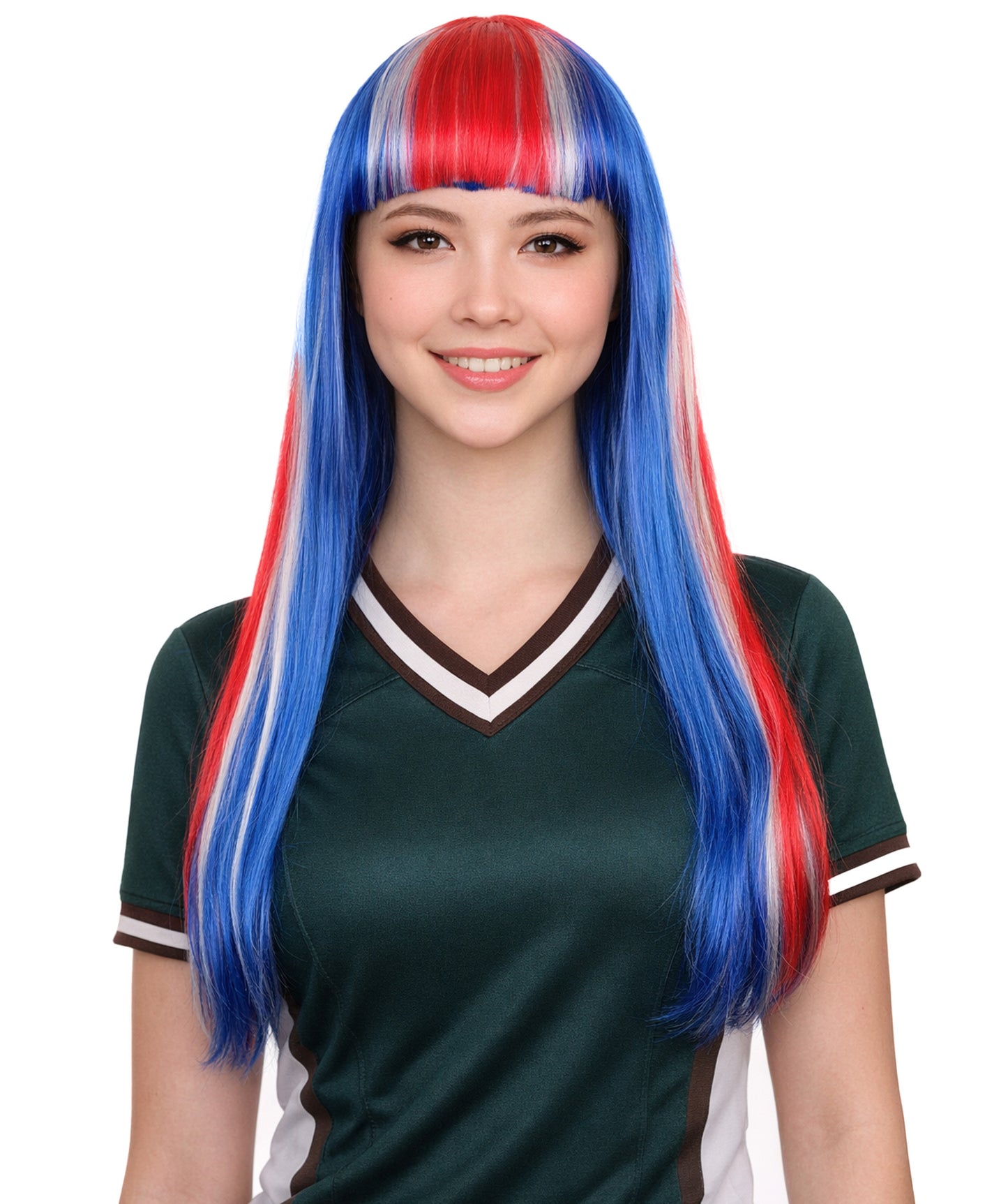 Iceland Flag Long Bob Multicolor Wig